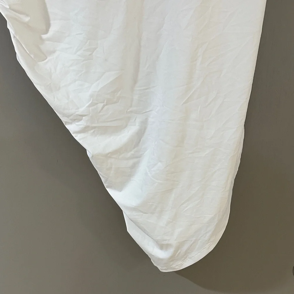 Athleta White Asymmetrical Tunic Stretch Top Minimalist Athleisure - Picture 6 of 9